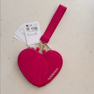 Lululemon Pink Heart-Shaped Wristlet
